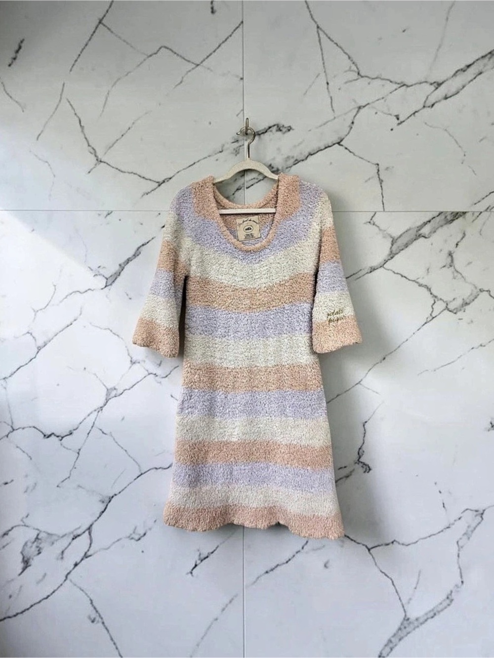 gelato pique Pastel Striped Plush Knit Lounge Dress